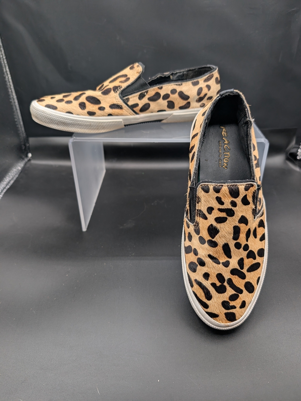 Kenneth Cole Reaction Leopard Print Slip-On Sneakers - Tan/Black